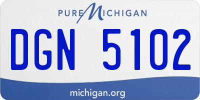 MI license plate DGN5102