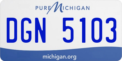 MI license plate DGN5103