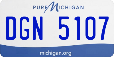 MI license plate DGN5107