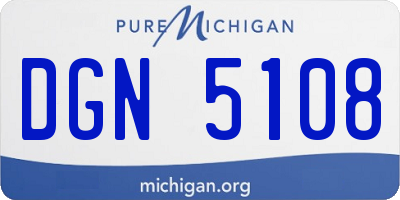 MI license plate DGN5108