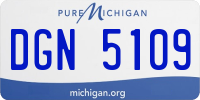 MI license plate DGN5109