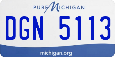 MI license plate DGN5113