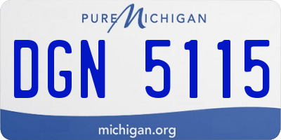 MI license plate DGN5115