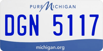 MI license plate DGN5117