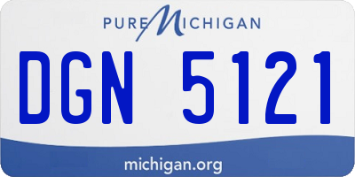 MI license plate DGN5121