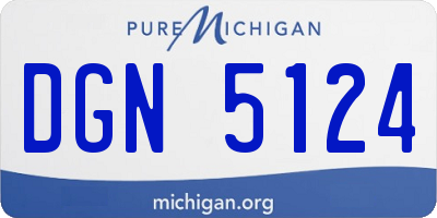 MI license plate DGN5124