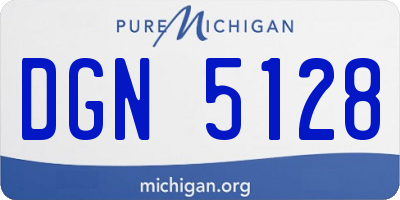 MI license plate DGN5128