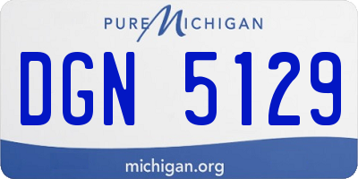 MI license plate DGN5129