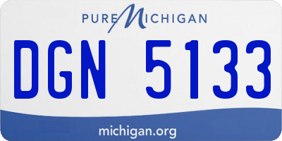 MI license plate DGN5133