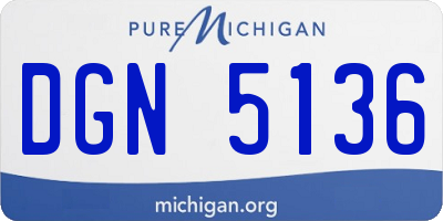 MI license plate DGN5136