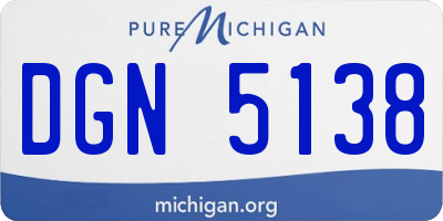 MI license plate DGN5138