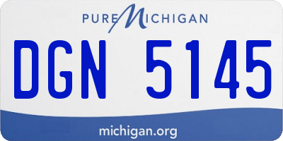 MI license plate DGN5145