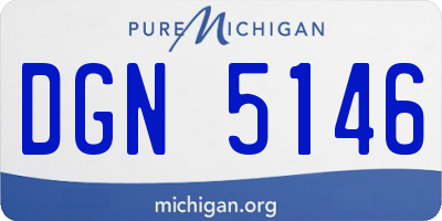 MI license plate DGN5146