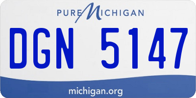 MI license plate DGN5147