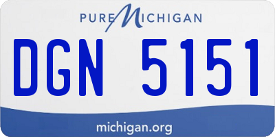 MI license plate DGN5151
