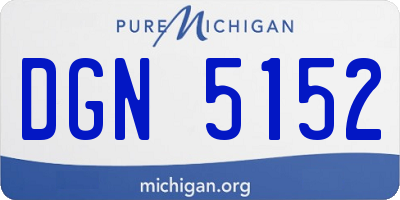 MI license plate DGN5152