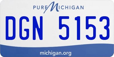 MI license plate DGN5153