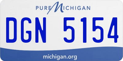 MI license plate DGN5154