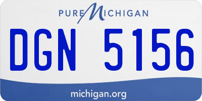MI license plate DGN5156
