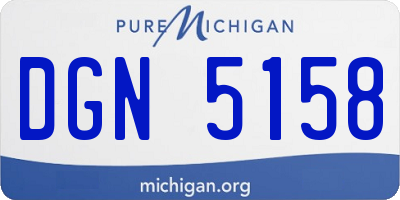 MI license plate DGN5158