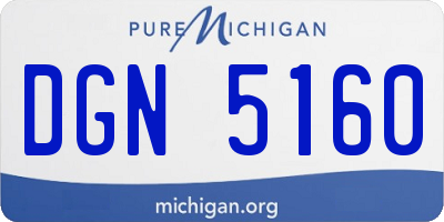 MI license plate DGN5160