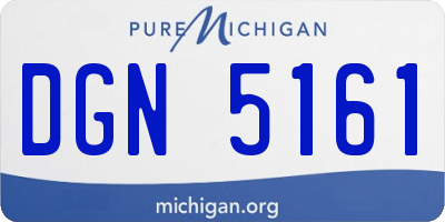 MI license plate DGN5161