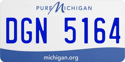 MI license plate DGN5164