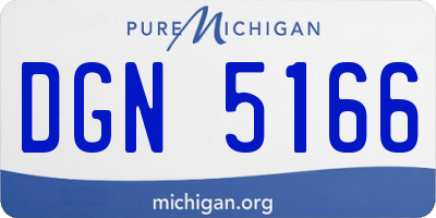 MI license plate DGN5166