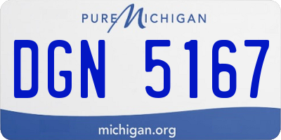 MI license plate DGN5167
