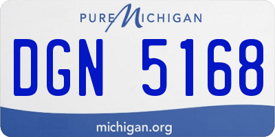 MI license plate DGN5168