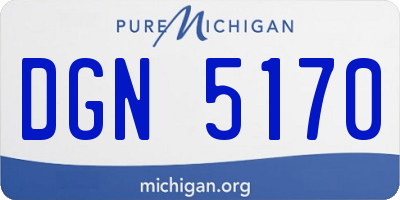 MI license plate DGN5170