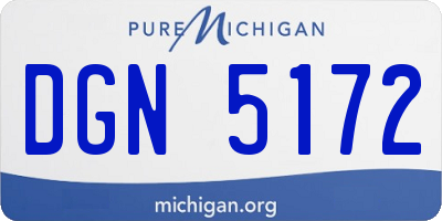 MI license plate DGN5172