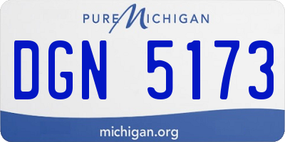 MI license plate DGN5173