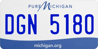 MI license plate DGN5180