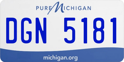 MI license plate DGN5181