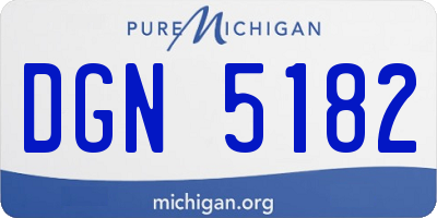 MI license plate DGN5182