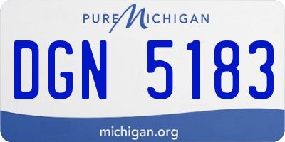 MI license plate DGN5183