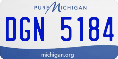 MI license plate DGN5184