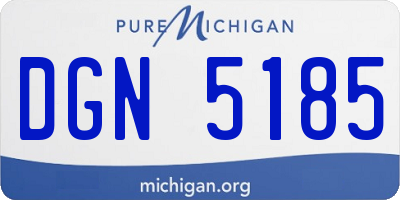MI license plate DGN5185