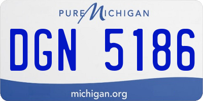 MI license plate DGN5186