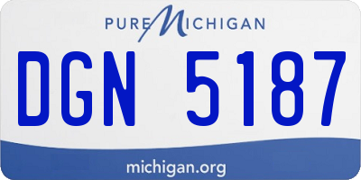 MI license plate DGN5187