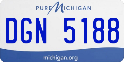 MI license plate DGN5188