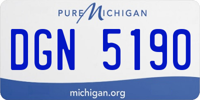 MI license plate DGN5190