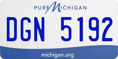 MI license plate DGN5192