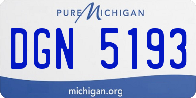 MI license plate DGN5193