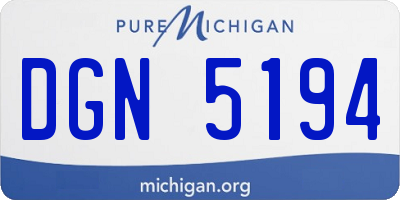 MI license plate DGN5194