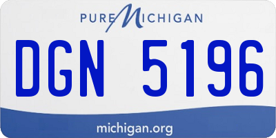 MI license plate DGN5196