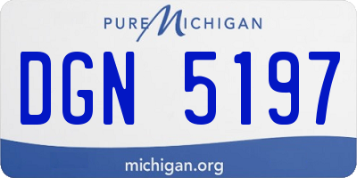 MI license plate DGN5197