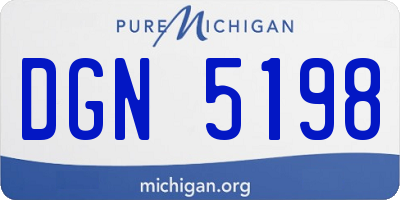 MI license plate DGN5198
