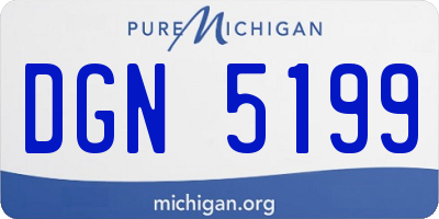 MI license plate DGN5199
